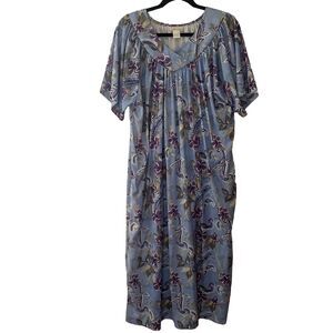 Vintage Caroll Reed Mumu Nightgown Floral Long Size‎ XL